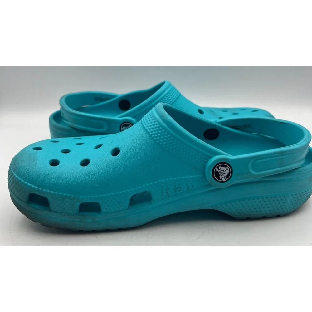 Crocs Classic Clog Mens 7 Womens 9 Turquoise Teal Slip On Water Shoes Comfort